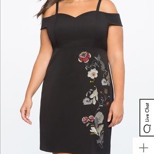 Eloquii Cold Shoulder Embroidered Dress NWOT